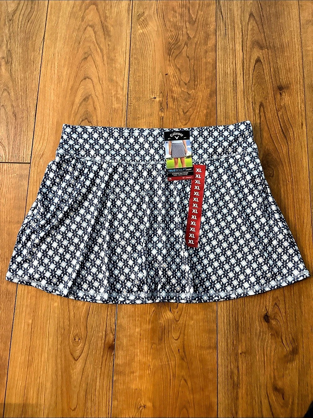 Callaway Truesculpt Skort Women's Blue & White Geometric Skort XL NWT